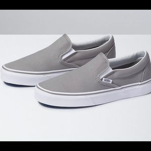 VANS LIGHT GREY SLIP ONS